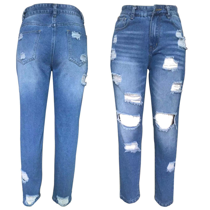 Women's Distressed Boyfriend Jeans Skirt