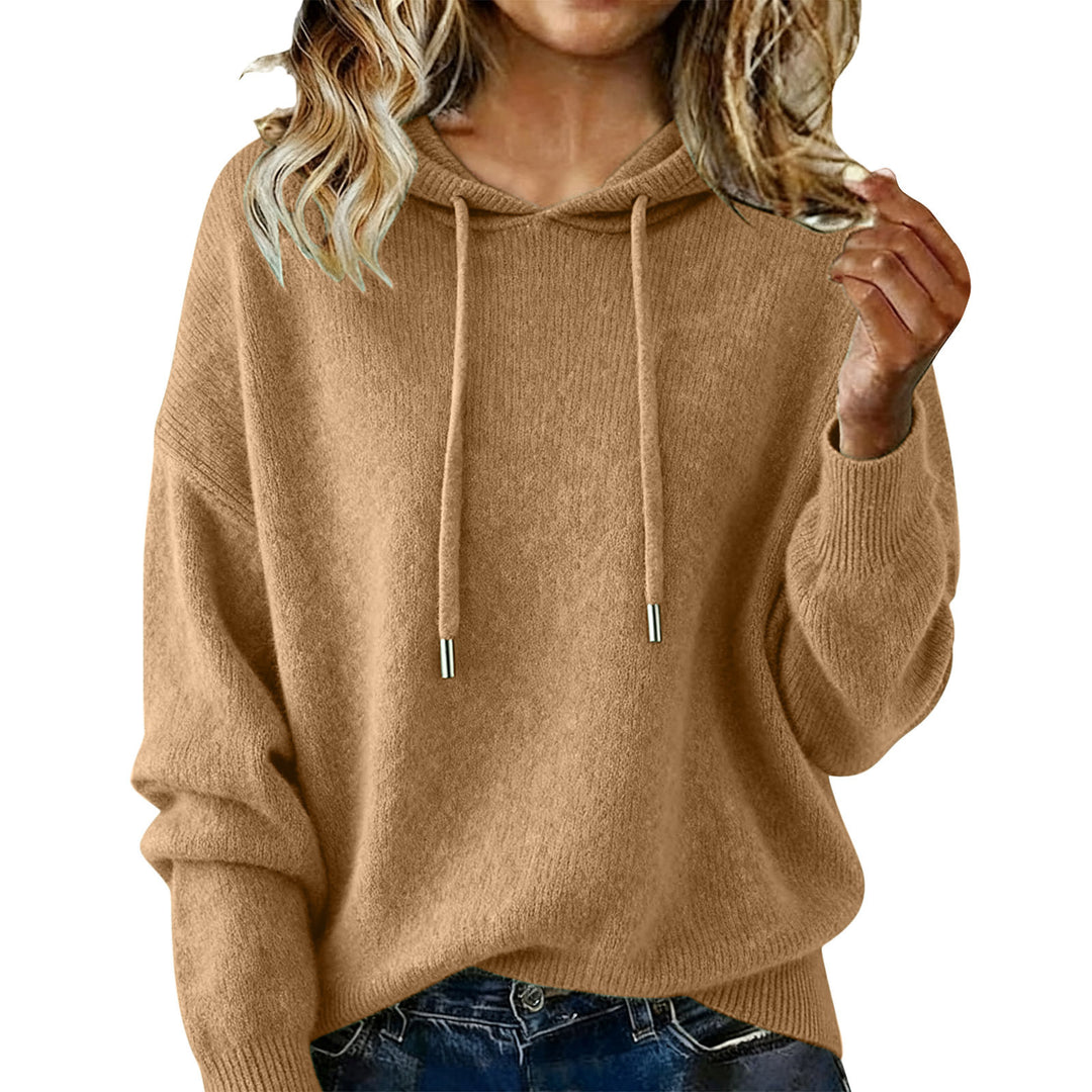 Dames oversized hettegenser med teksturert design og snor Skjora