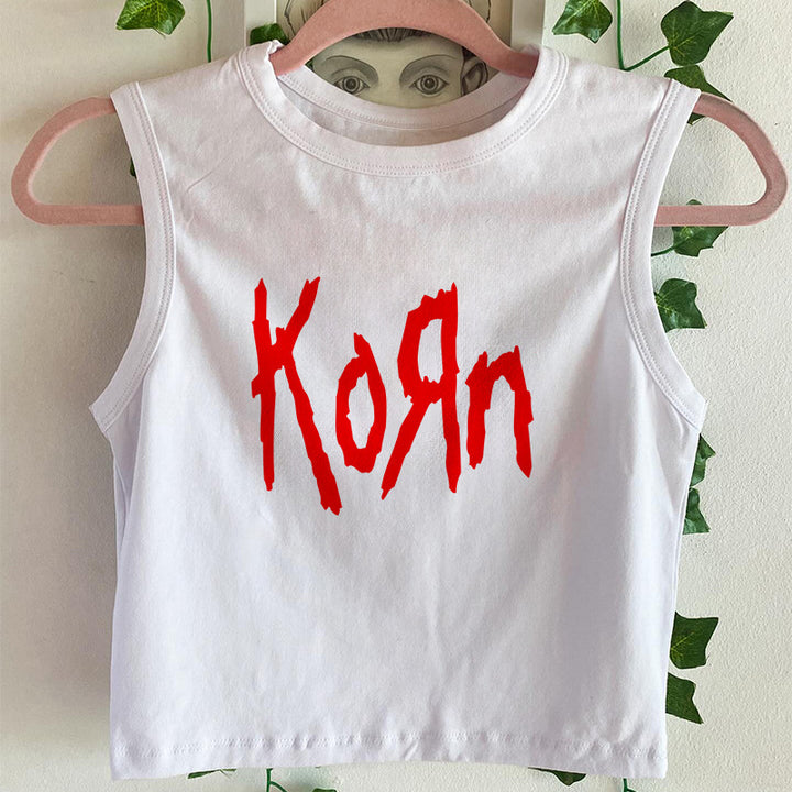 Dame ermeløs tanktop med kreativt trykk Skjora
