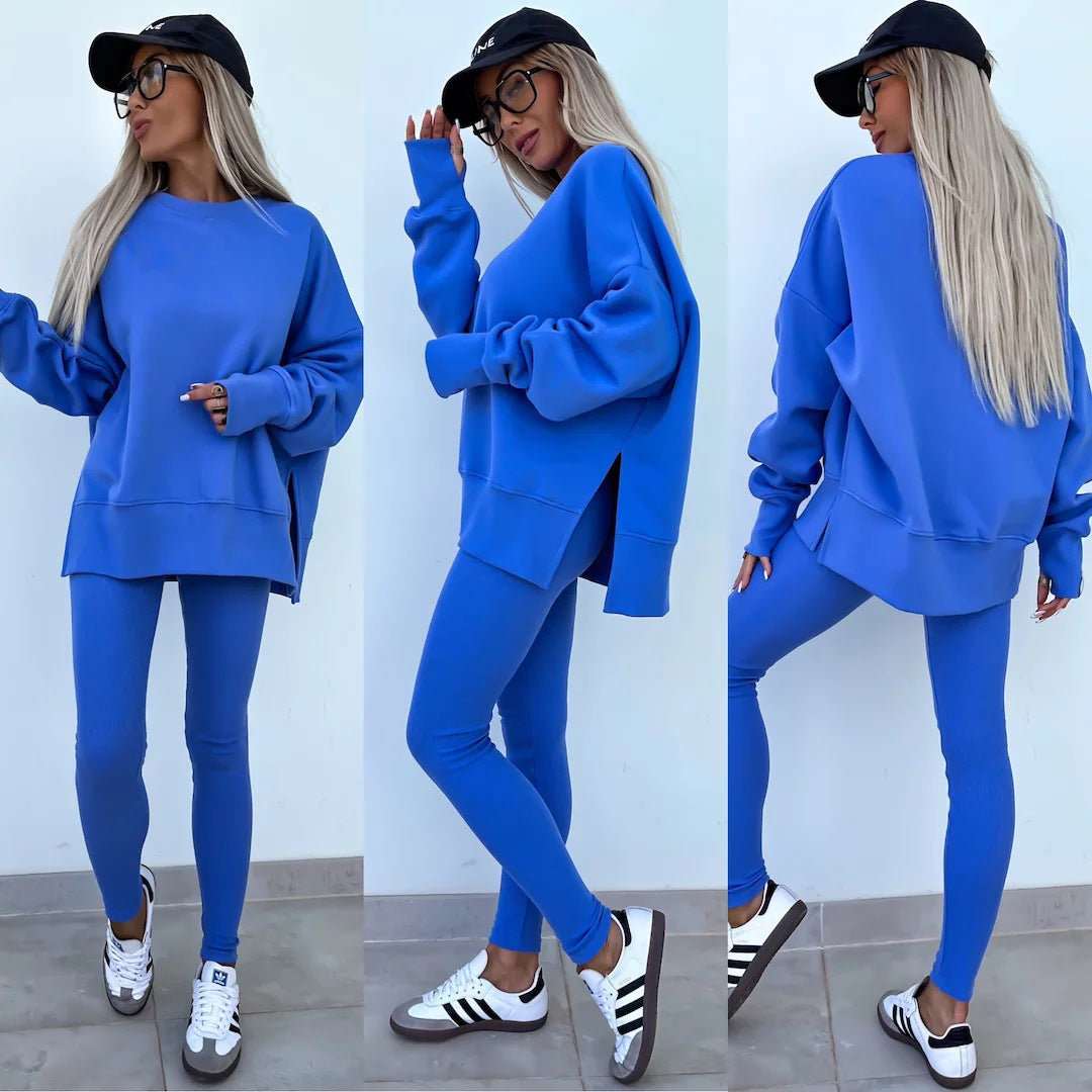 Kvinnens avslappede fritidsdrakt med myk sweat-stoff og trendy snitt Skjora