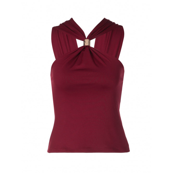 Dame tanktop med moderne halter-design og smal passform Skjora