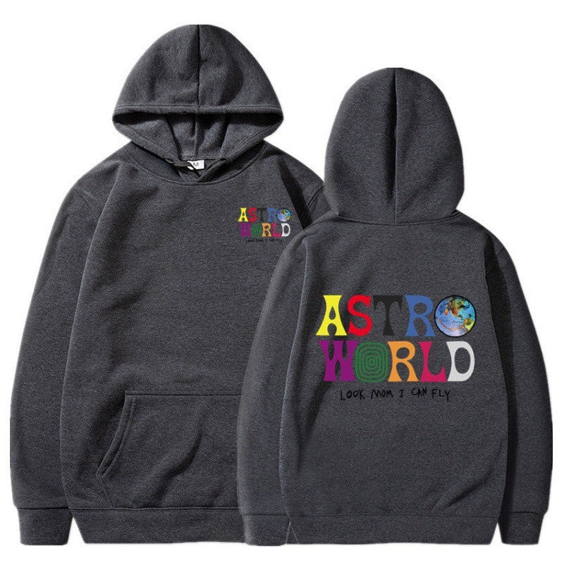 Damegens hoodie med lekent grafisk design og myk innside Skjora