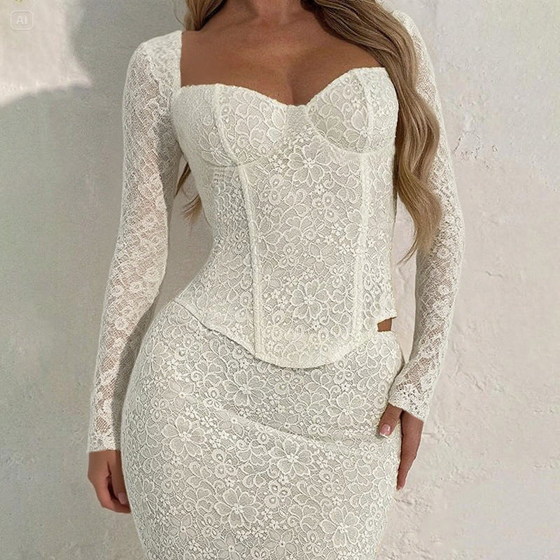 Dame elegant spissbluse med lange ermer og figursydd snitt Skjora