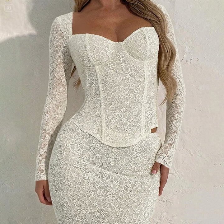 Dame elegant spissbluse med lange ermer og figursydd snitt Skjora
