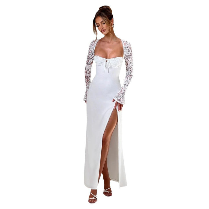 Damer Elegant Maxi Kjole med sofistikert snitt og glitrende stoff