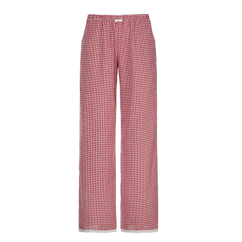 Dame løs pyjamasbukser med elegante striper Skjora