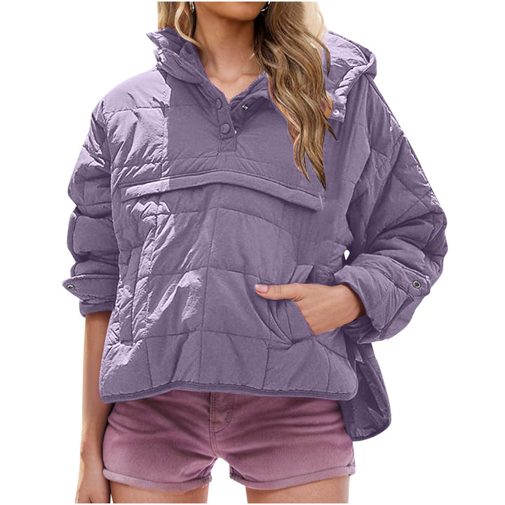 Kvinne Plus Size Polstret Jakke med Hette Skjora