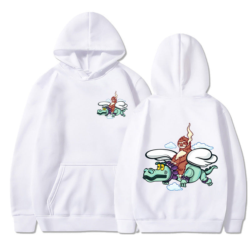 Dame hoodie med kreativt grafisk design og høy kvalitet interiør Skjora