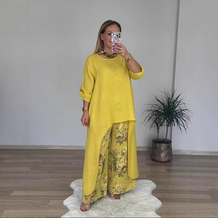 Dame Casual Langermet Skjorte med Asymmetrisk Hem Skjora