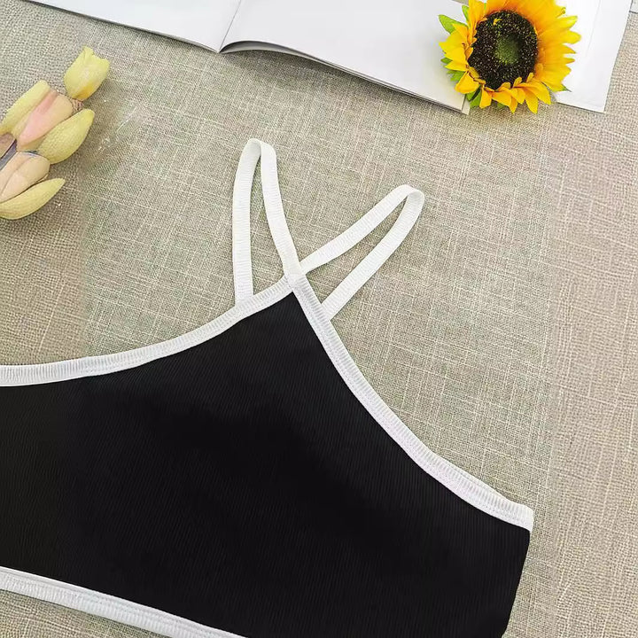 Damer sporty crop-top med leken korsettdesign Skjora