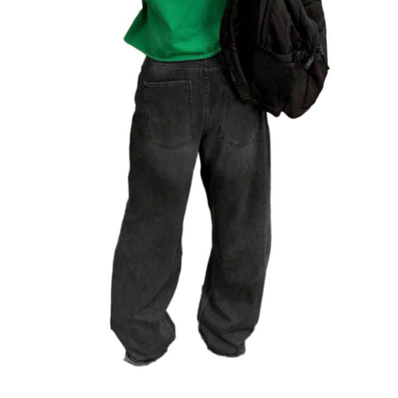 Dame High-Waist Baggy Jeans med unikt vaskeprosess Skjora