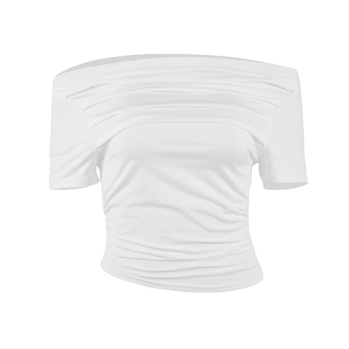 Damer figurnær overdel med off-shoulder design og rynking Skjora