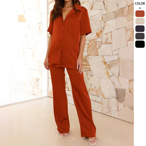 Dame Satin Pyjamasett Skjora