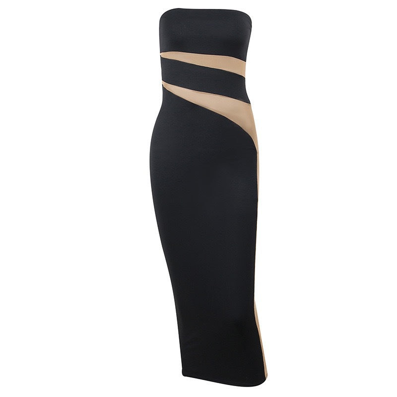 Dame Off-Shoulder Maxikjole med raffinerte cut-out-detaljer og figurformet snitt Skjora