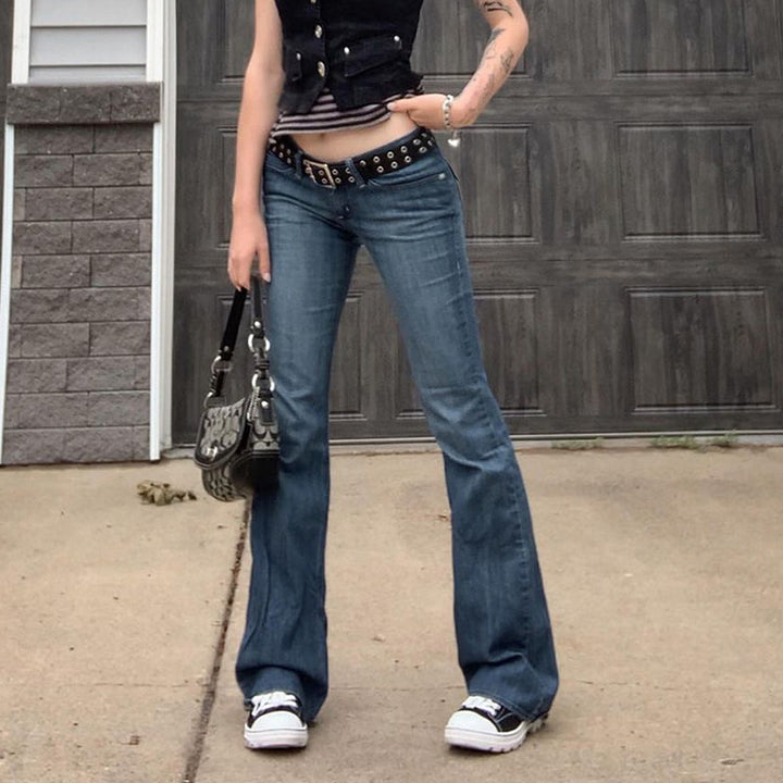 Dame Bootcut Jeans med leken frynsebesetning Skjora
