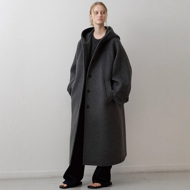 Dame Elegant Oversize-kåpe med hette og praktiske lommer Skjora