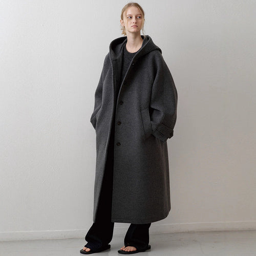 Dame Elegant Oversize-kåpe med hette og praktiske lommer Skjora