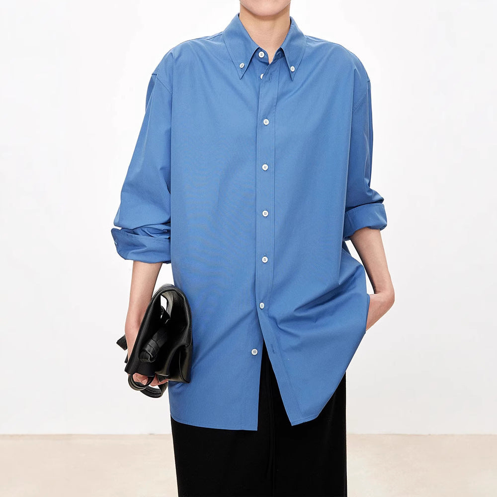 Damer elegant oversized bluse med klassiske knappedetaljer Skjora