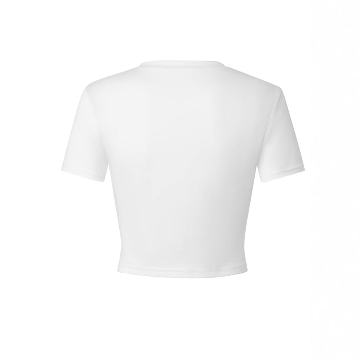 Dame Crop-T-skjorte med unikt hodeskalle-design Skjora