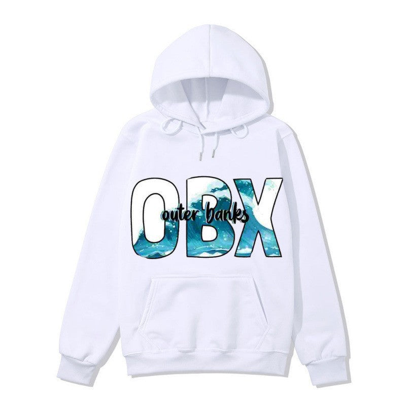 Dame hoodie med maritim grafisk design Skjora