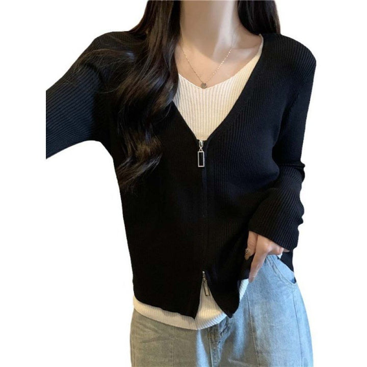 Dame cardigan med høykvalitets glidelås Skjora