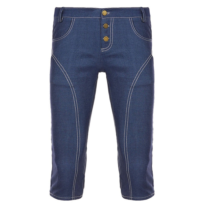 Dame Denim Crop-Top med moderne snitt og justerbare stropper Skjora