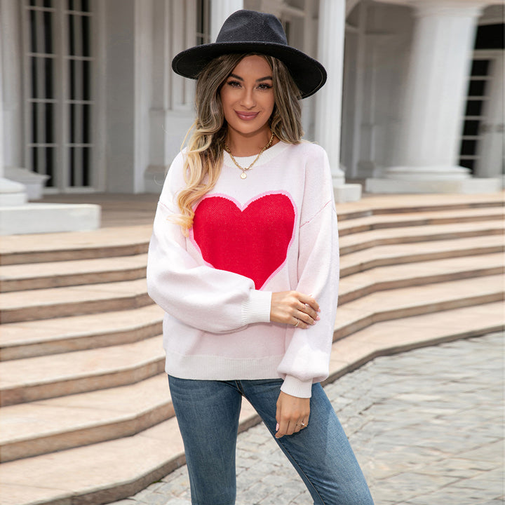 Kvinne sweatshirt med hjerte design Skjora