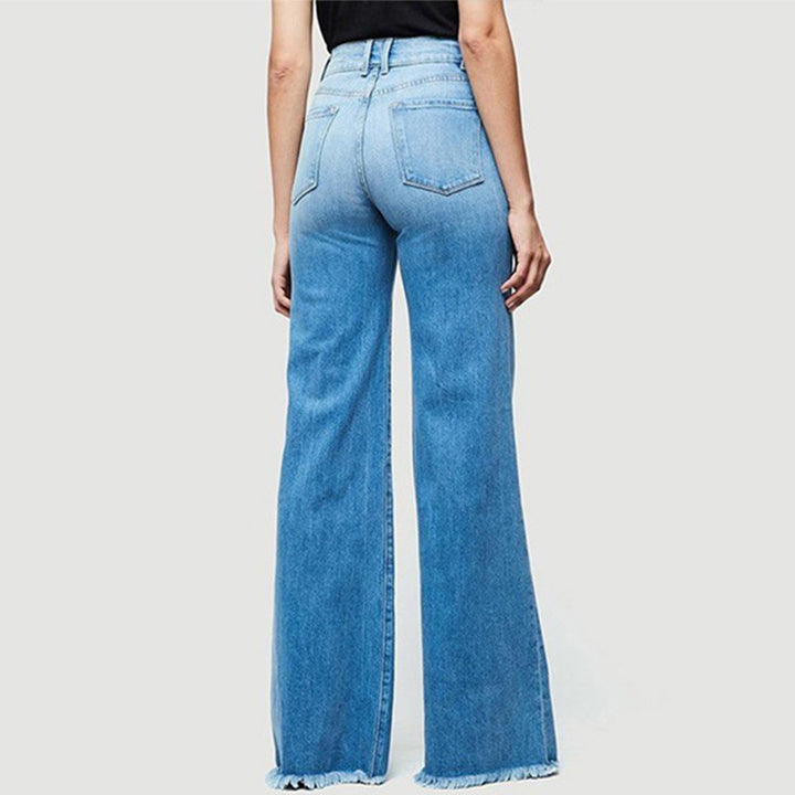 Dame Høyt skåret slengjeans i vintage-look Skjora