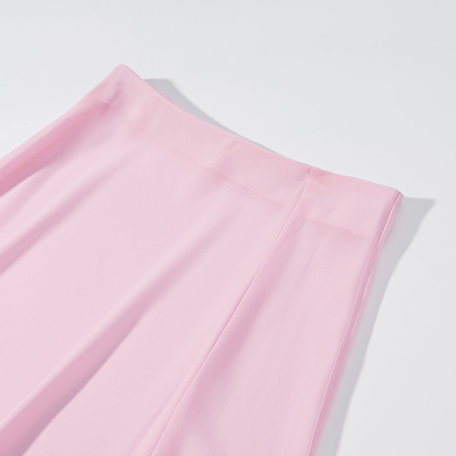 Kvinnes elegant midi skjørt laget av flytende stoff Skjora
