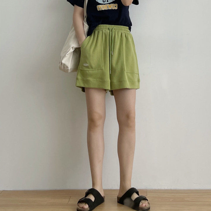 Kvinnenes casual joggeshorts med elastisk liv og praktiske sidelommer