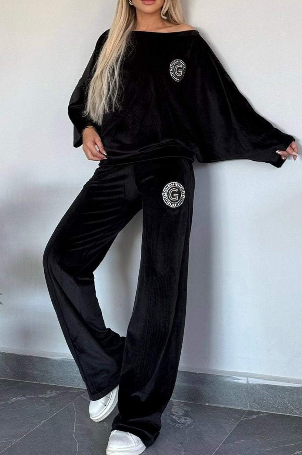 Dame Casual Velvet Loungewear Set med Myk Cut Skjora
