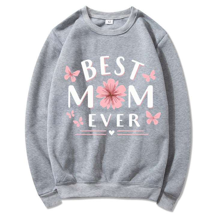 Dame sweatshirt med leken favorittutsagn og blomsterdesign Skjora