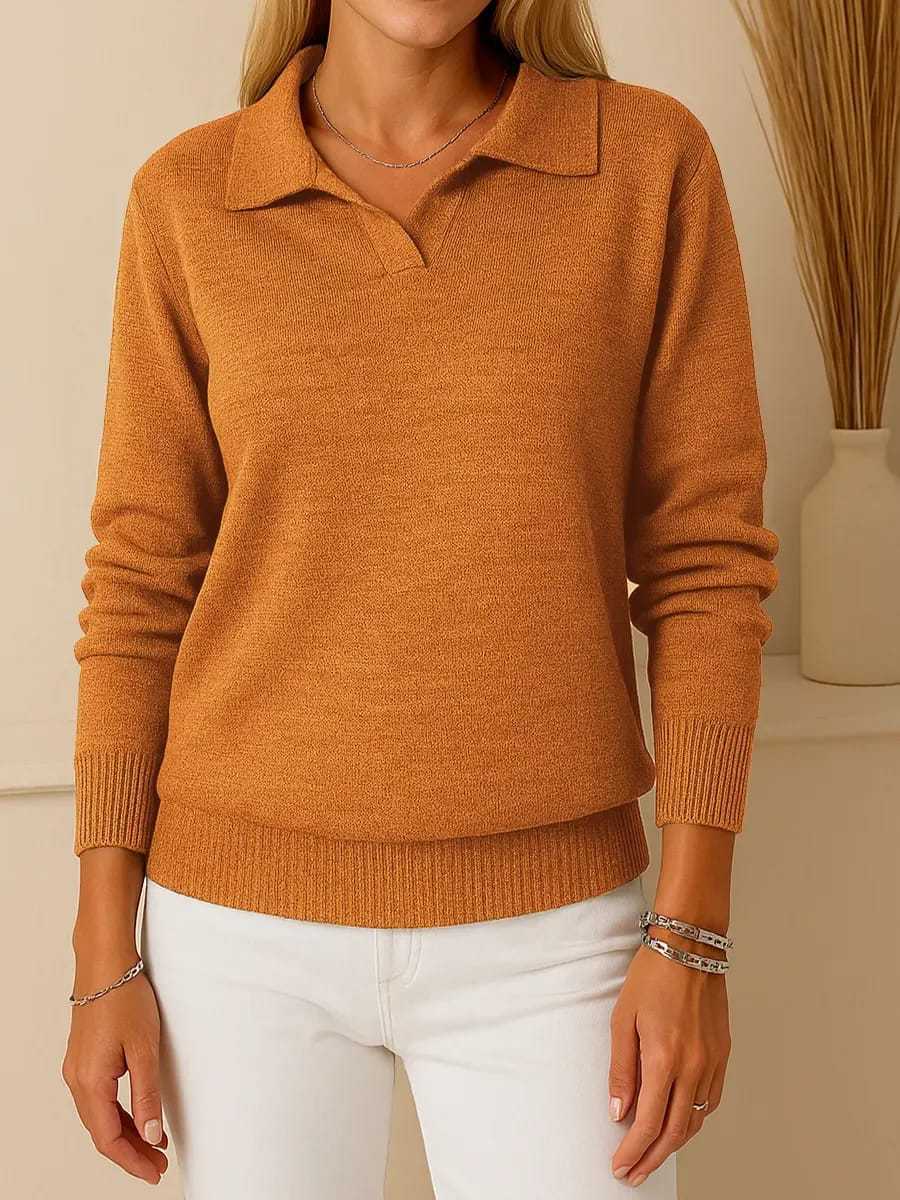 Kvinners høy-kvalitets polo-stil genser Skjora