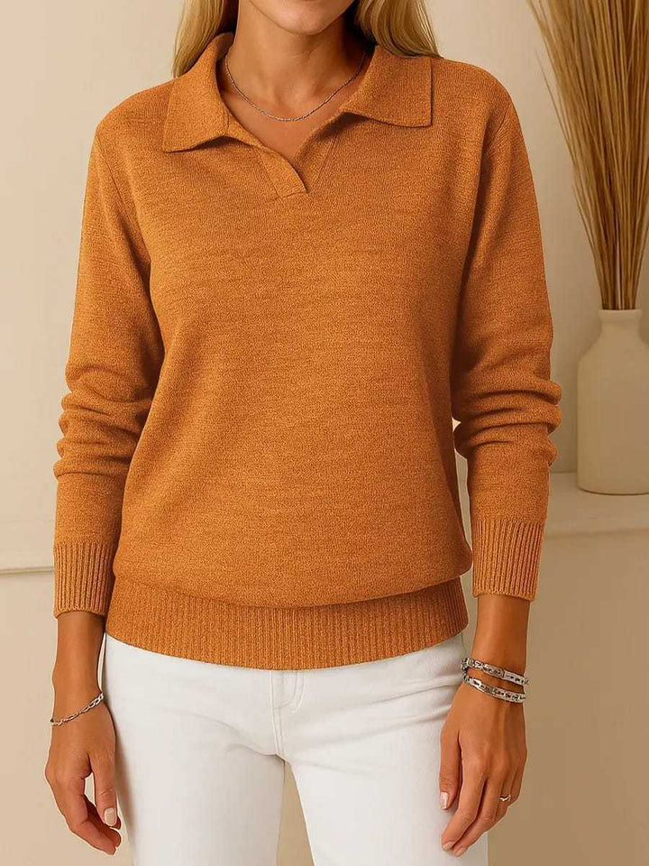 Kvinners høy-kvalitets polo-stil genser Skjora