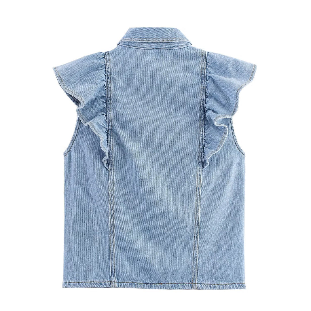 Dame Vide Jeans med elegant belteapplikasjon Skjora