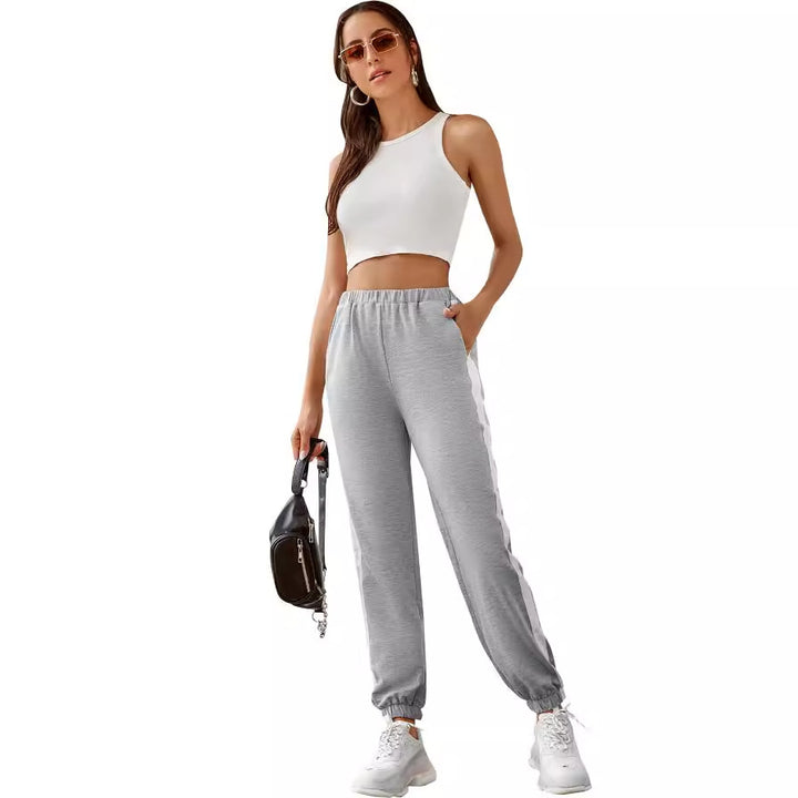 Dame behagelig joggebukse med sidestropper og elastisk midje Skjora