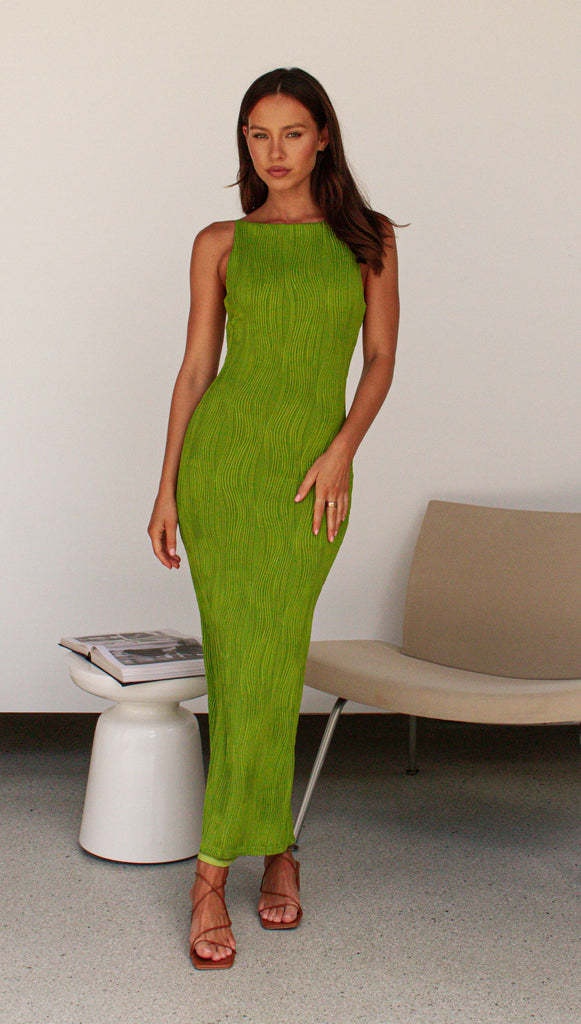 Kvinners Bodycon Maxi Kjole i Moderne Stripe Design Skjora