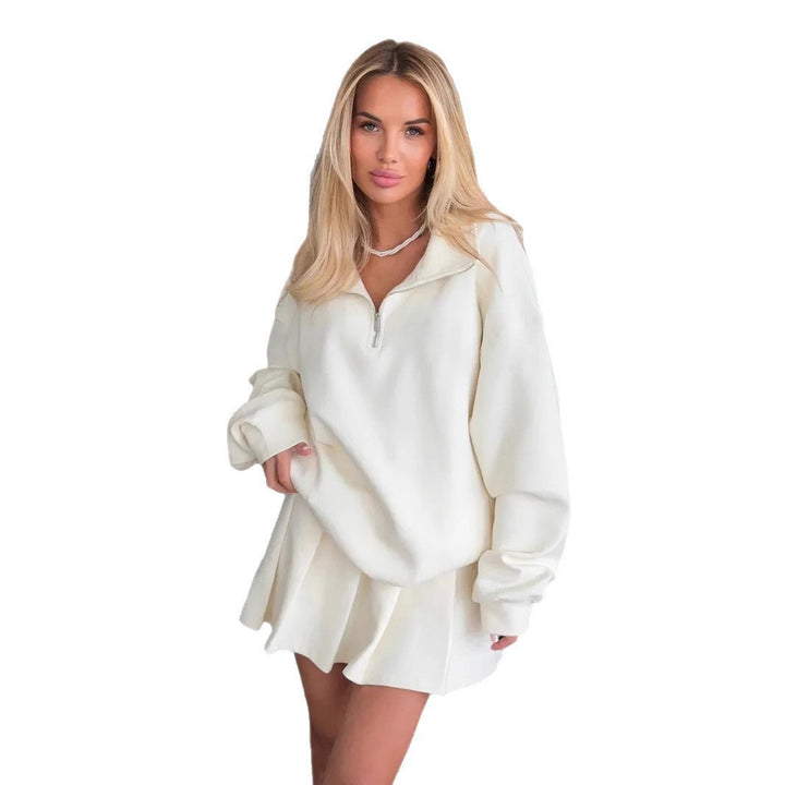 Dame casual hettegenser med full glidelås og oversized fasong Skjora