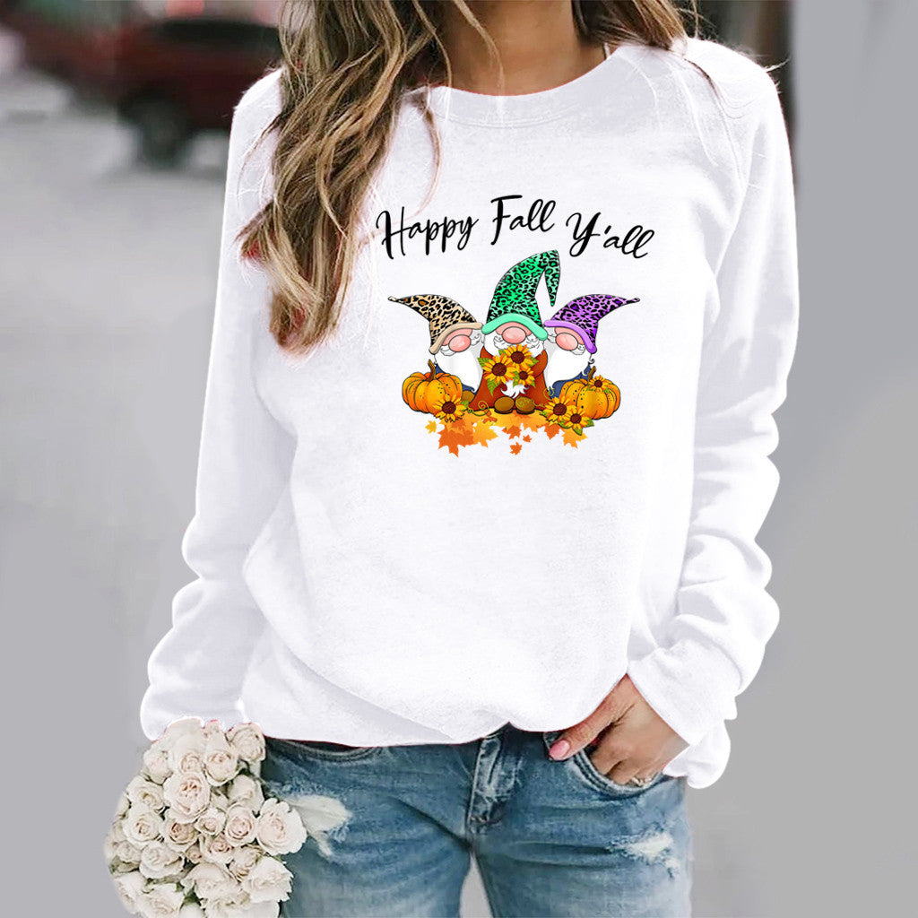 Dame sweatshirt med høstmotiv og komfortabel passform Skjora