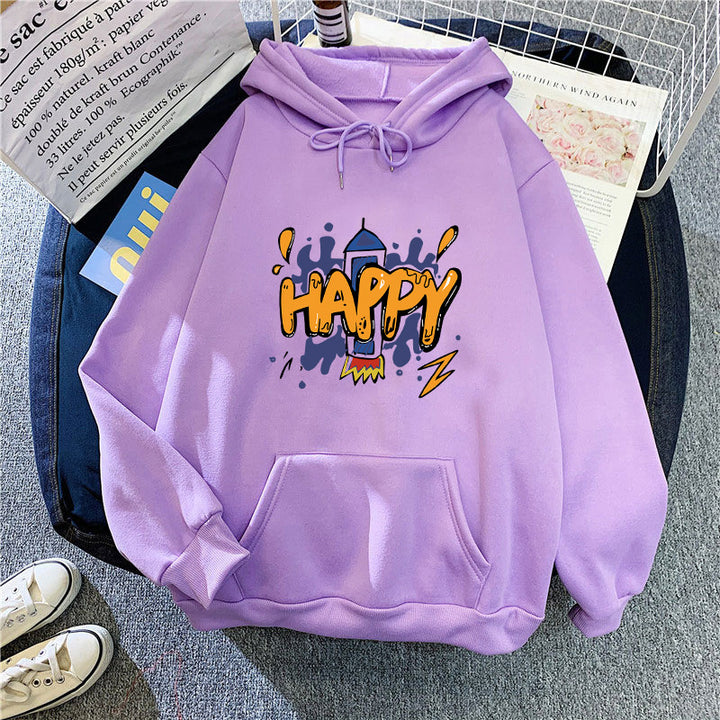 Ladies' Hoodie with Vibrant Graphic Design Skjora