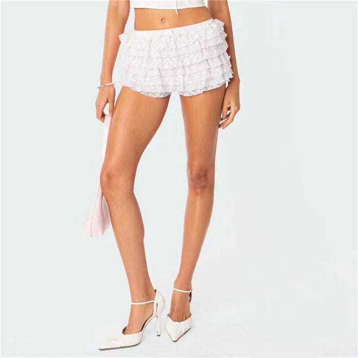 Dame spets-skjorter med voluminøse ruffle-detaljer Skjora
