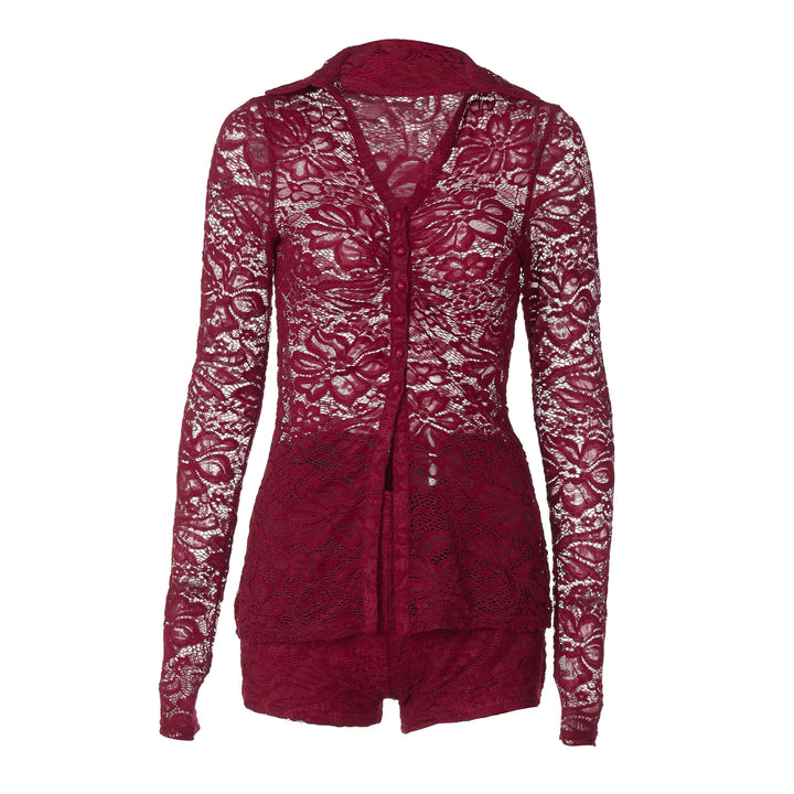 Damer Elegant Blonde Bluse med lange ermer og feminin silhuett Skjora