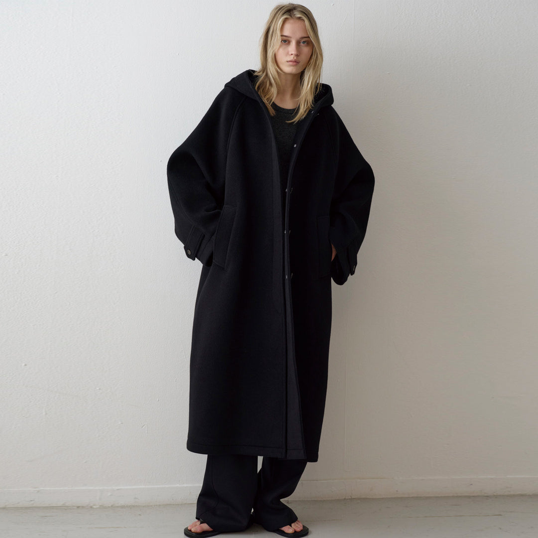 Dame Elegant Oversize-kåpe med hette og praktiske lommer Skjora