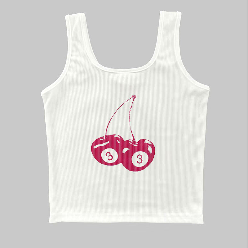 Dame ermeløs camisole med fruktig motiv Skjora