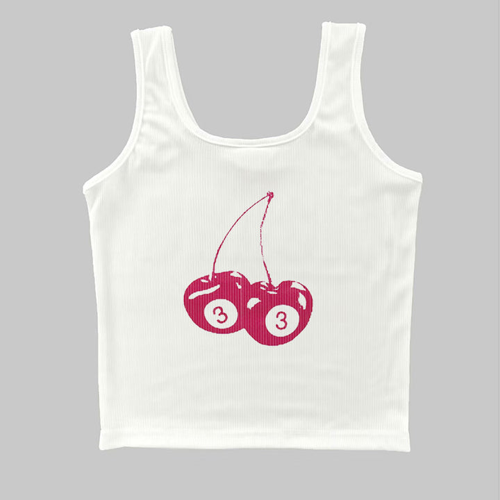 Dame ermeløs camisole med fruktig motiv Skjora