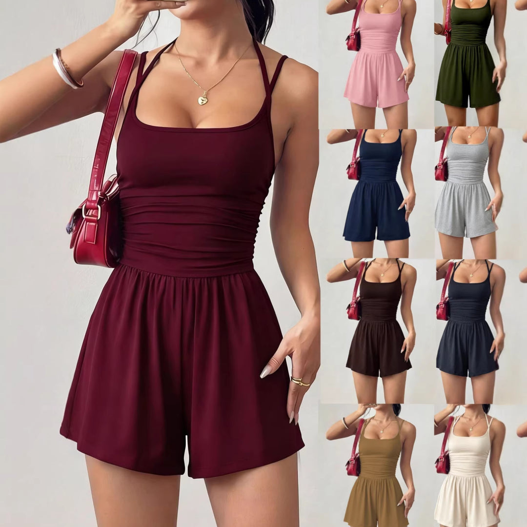 Dame sommerlig jumpsuit med justerbare stropper og flytende snitt Skjora