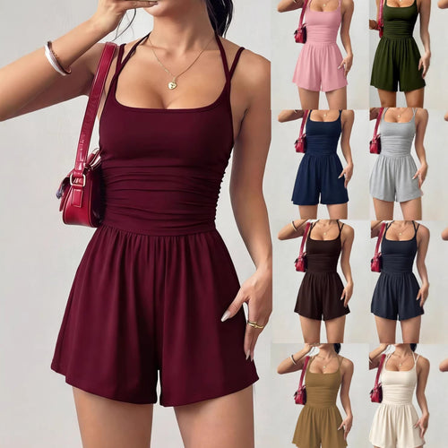 Dame sommerlig jumpsuit med justerbare stropper og flytende snitt Skjora