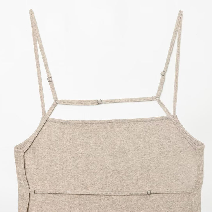 Dame Cropped Top med delikate stropper og glitrende kant Skjora