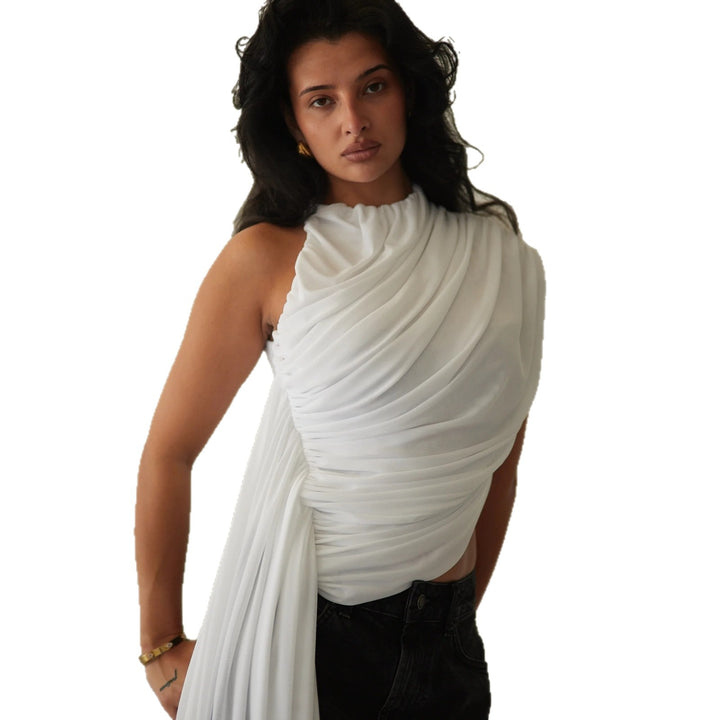 Women's Elegant Asymmetrical Draped Top Skirt