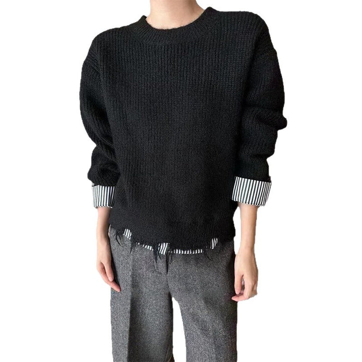 Dame avslappet genser med trendy frynse-design og komfortabel passform Skjora